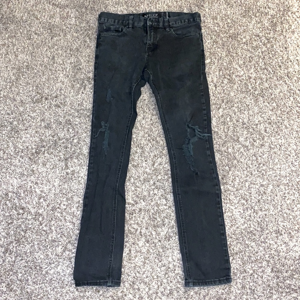 RUDE Ripped Black Skinny Jeans